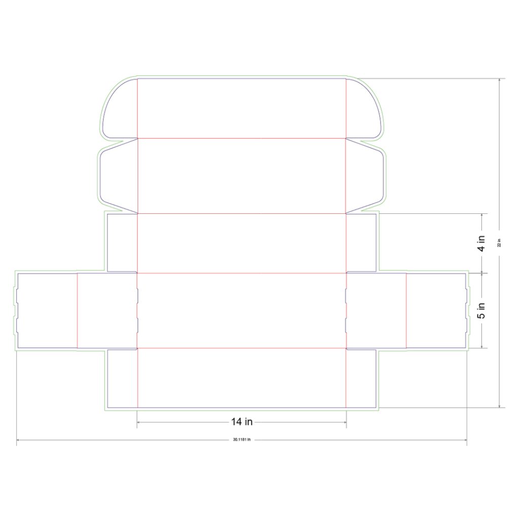 14x5x4 in Mailer Box Template