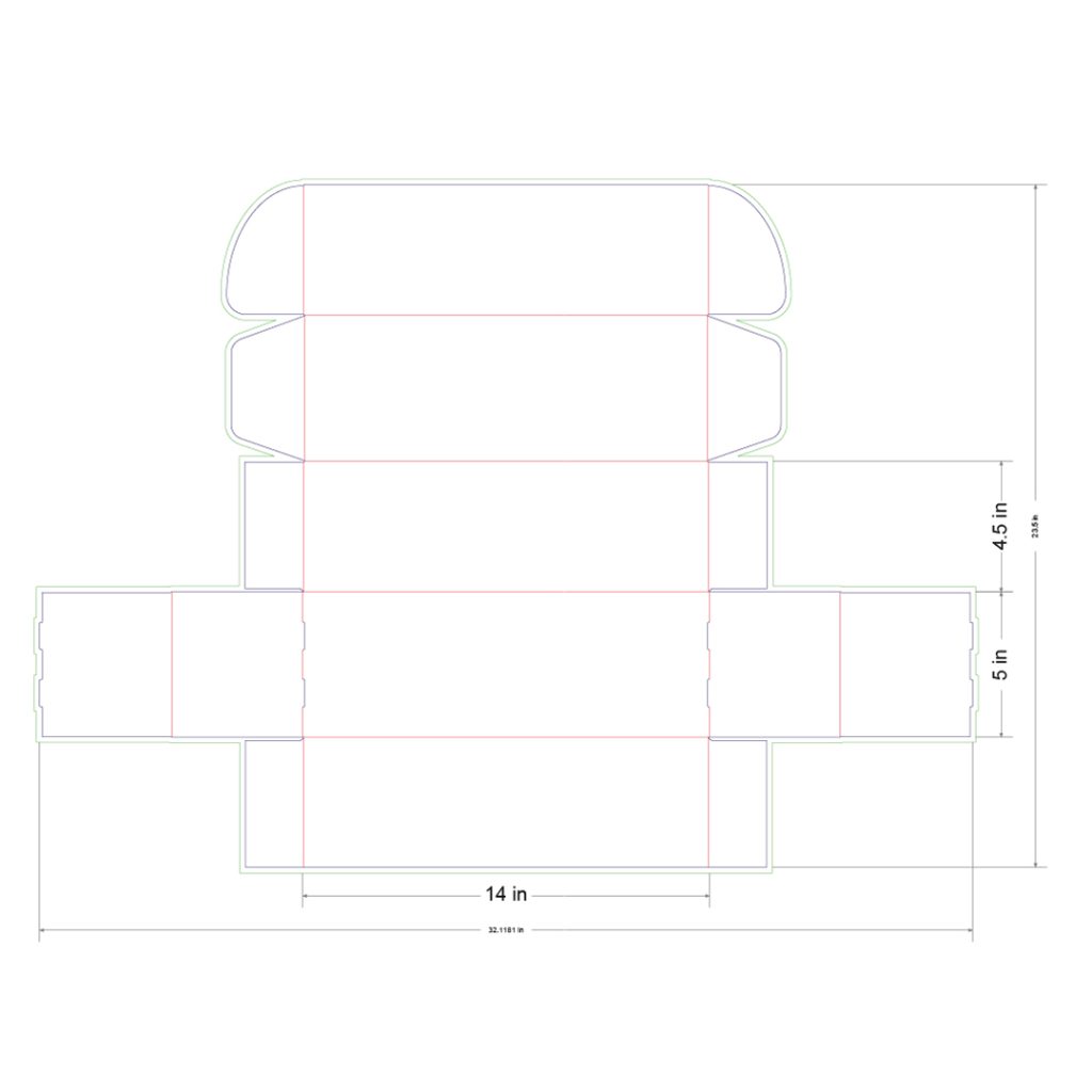 14x5x4.5 in Mailer Box Template