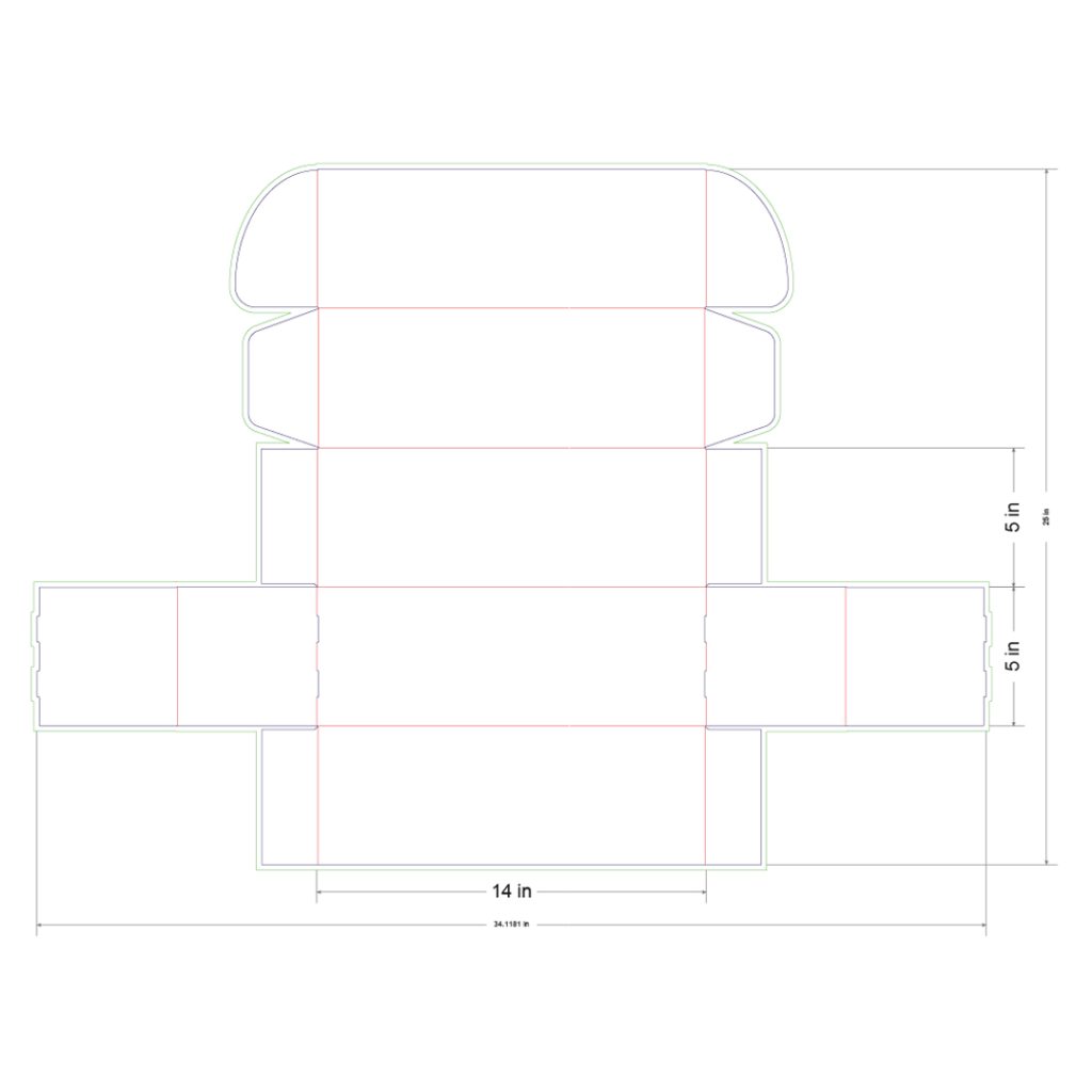 14x5x5 in Mailer Box Template