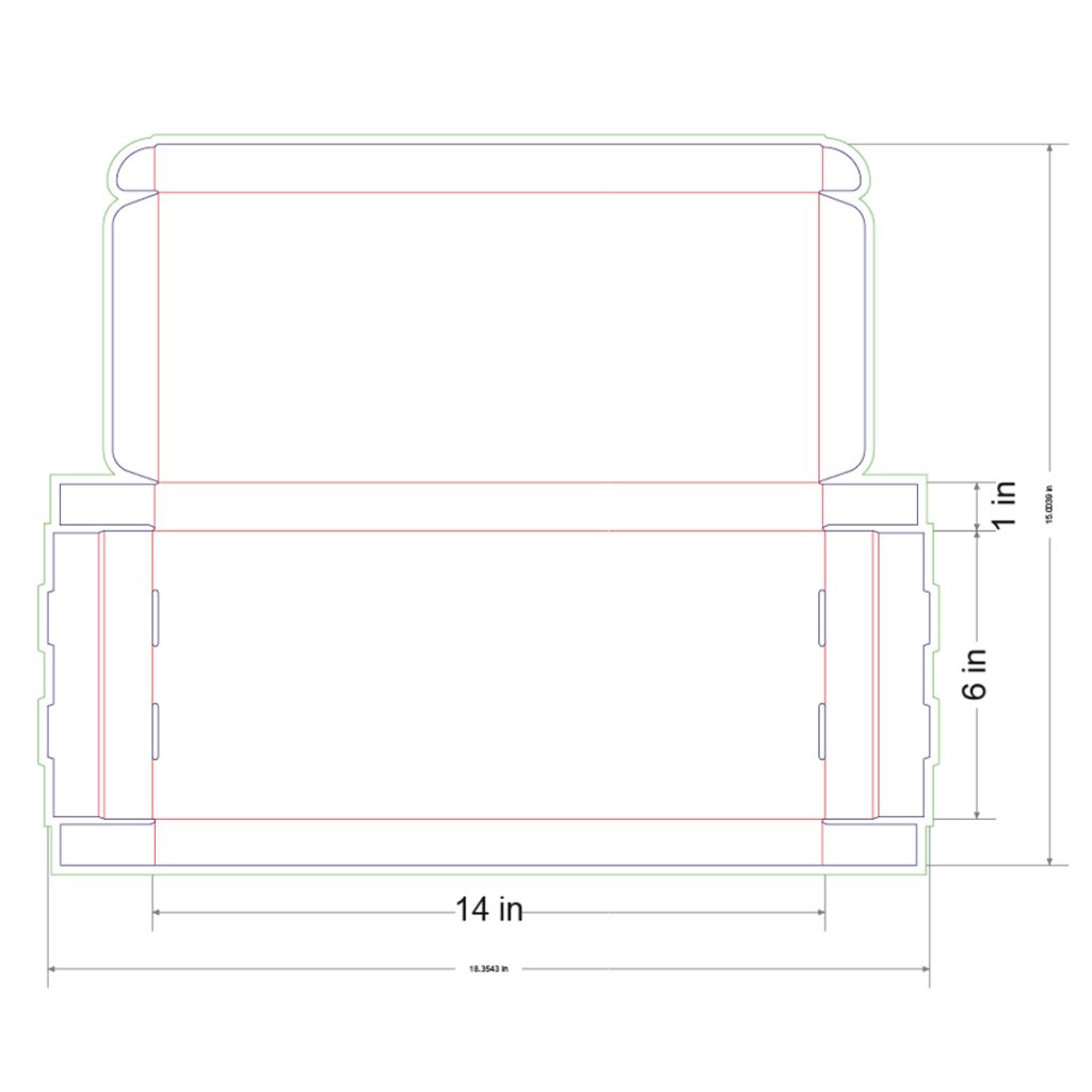 14x6x1 in Mailer Box Template