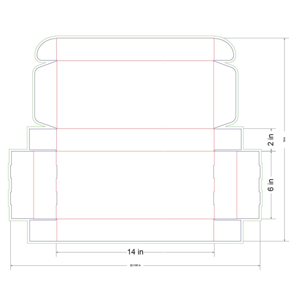 14x6x2 in Mailer Box Template