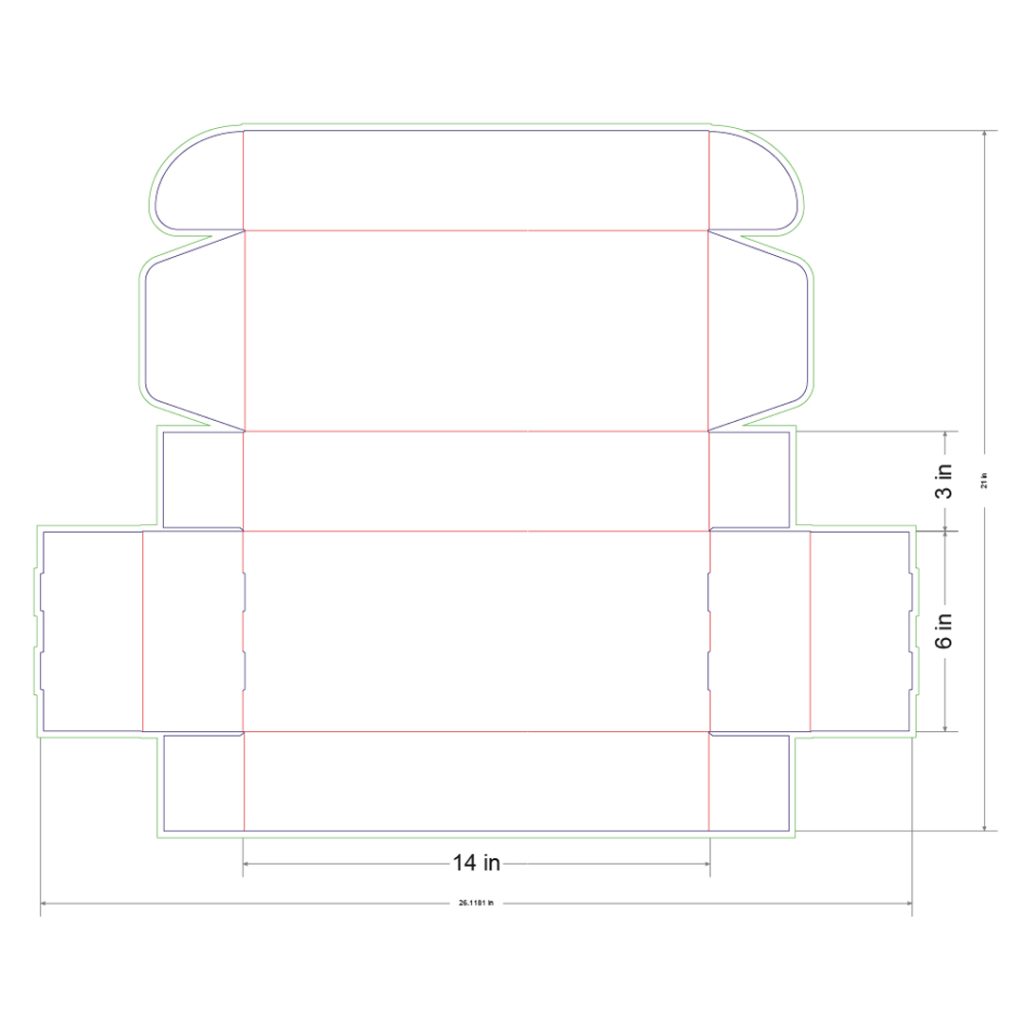 14x6x3 in Mailer Box Template