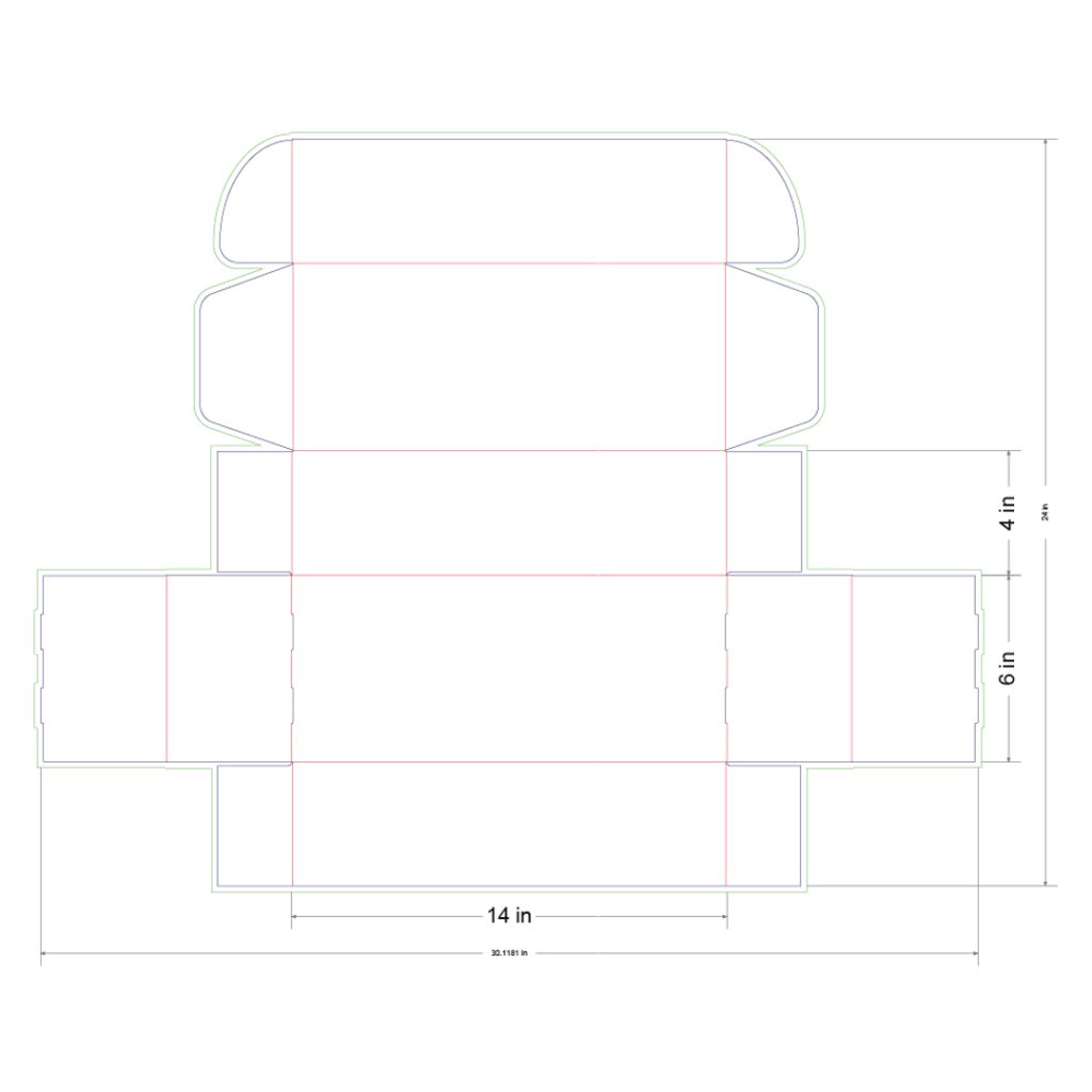 14x6x4 in Mailer Box Template