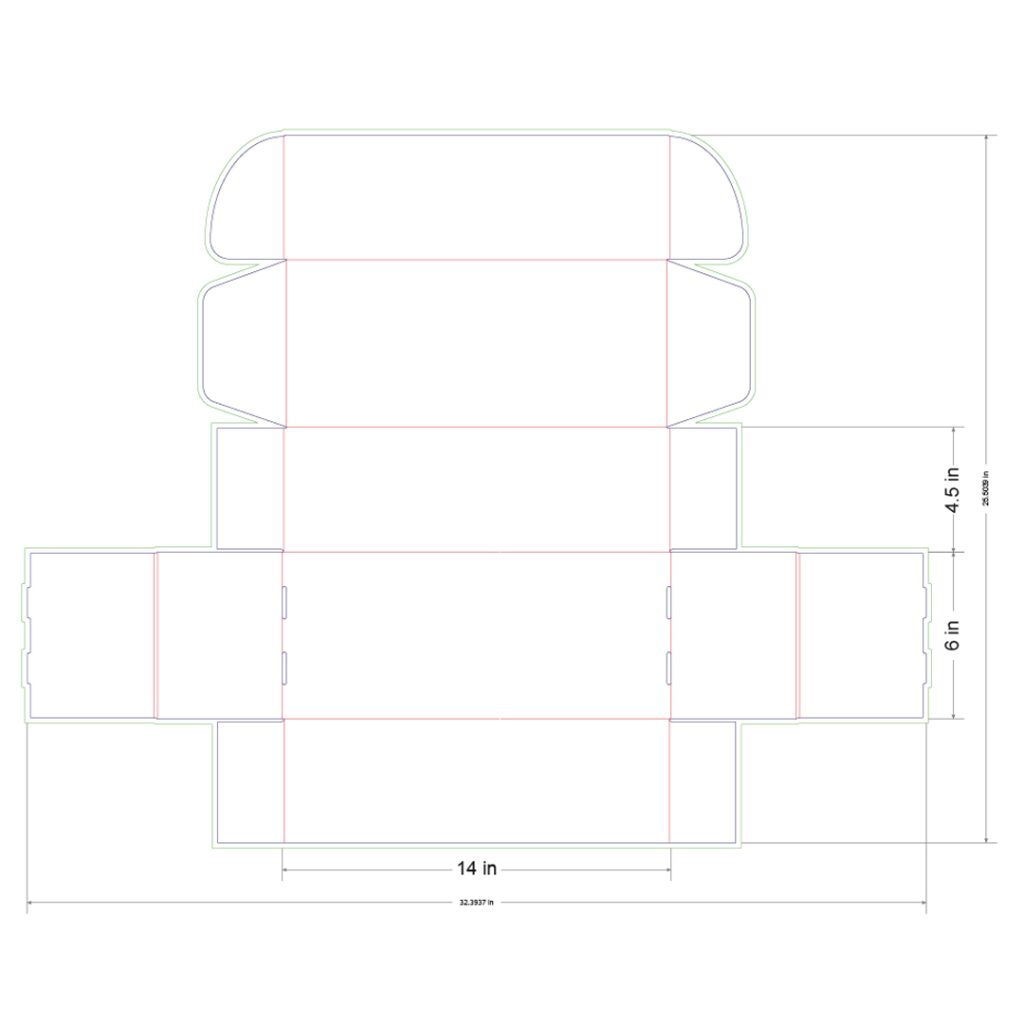14x6x4.5 in Mailer Box Template
