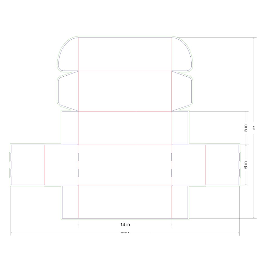 14x6x5 in Mailer Box Template