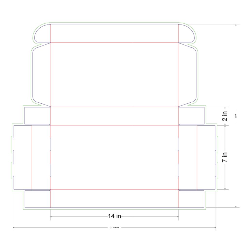 14x7x2 in Mailer Box Template