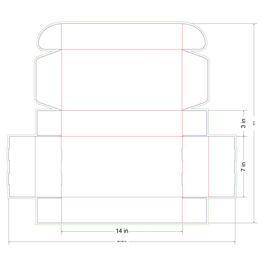 14x7x3 in Mailer Box Template