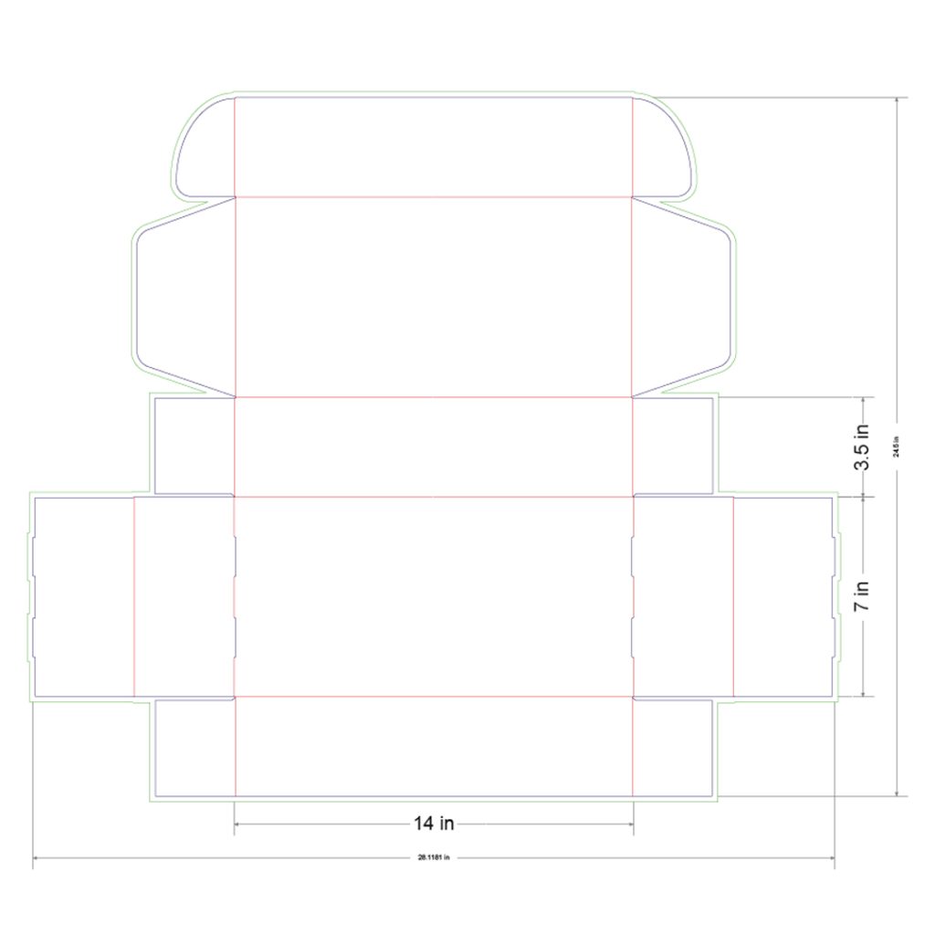 14x7x3.5 in Mailer Box Template