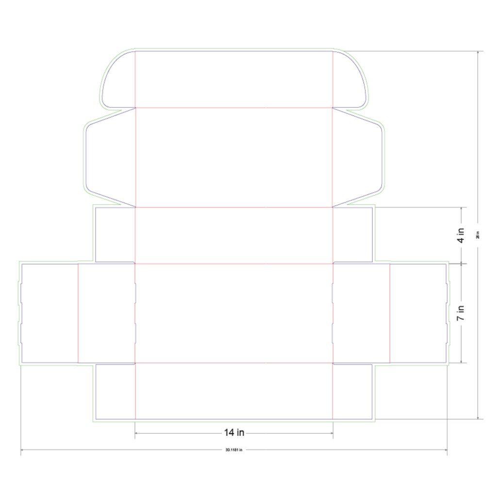 14x7x4 in Mailer Box Template