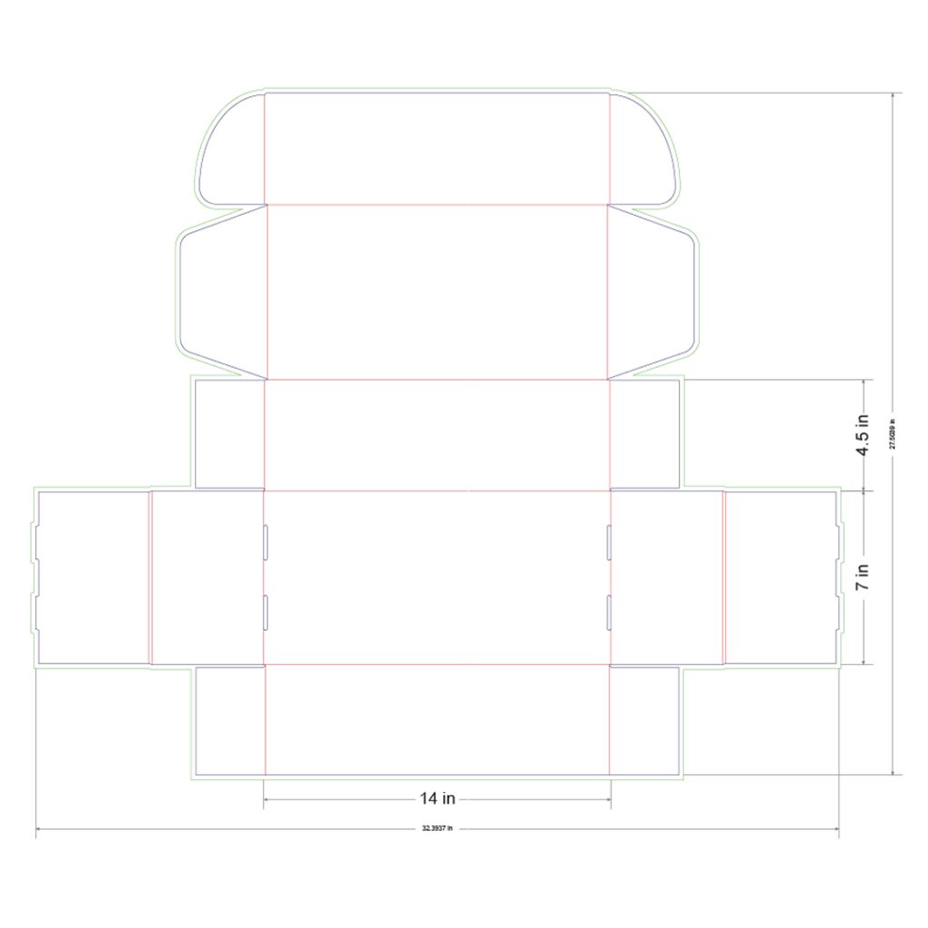 14x7x4.5 in Mailer Box Template