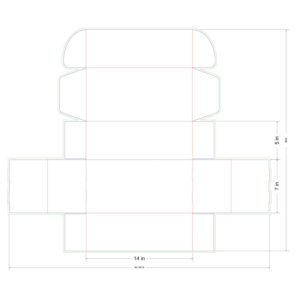 14x7x5 in Mailer Box Template
