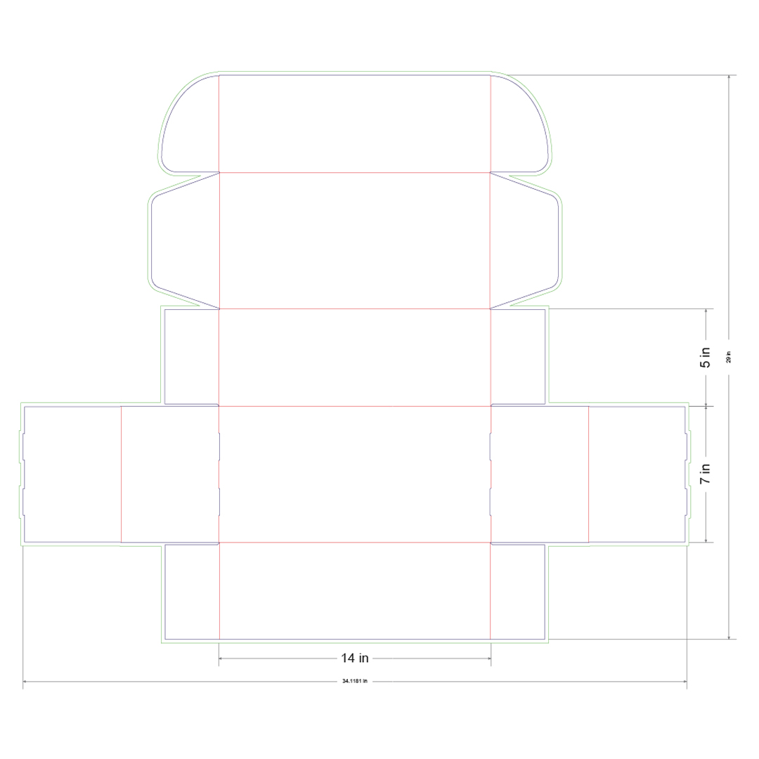 14x7x5 in Mailer Box Template