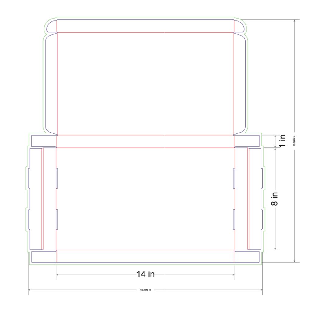 14x8x1 in Mailer Box Template