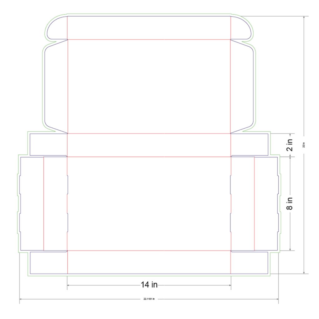 14x8x2 in Mailer Box Template