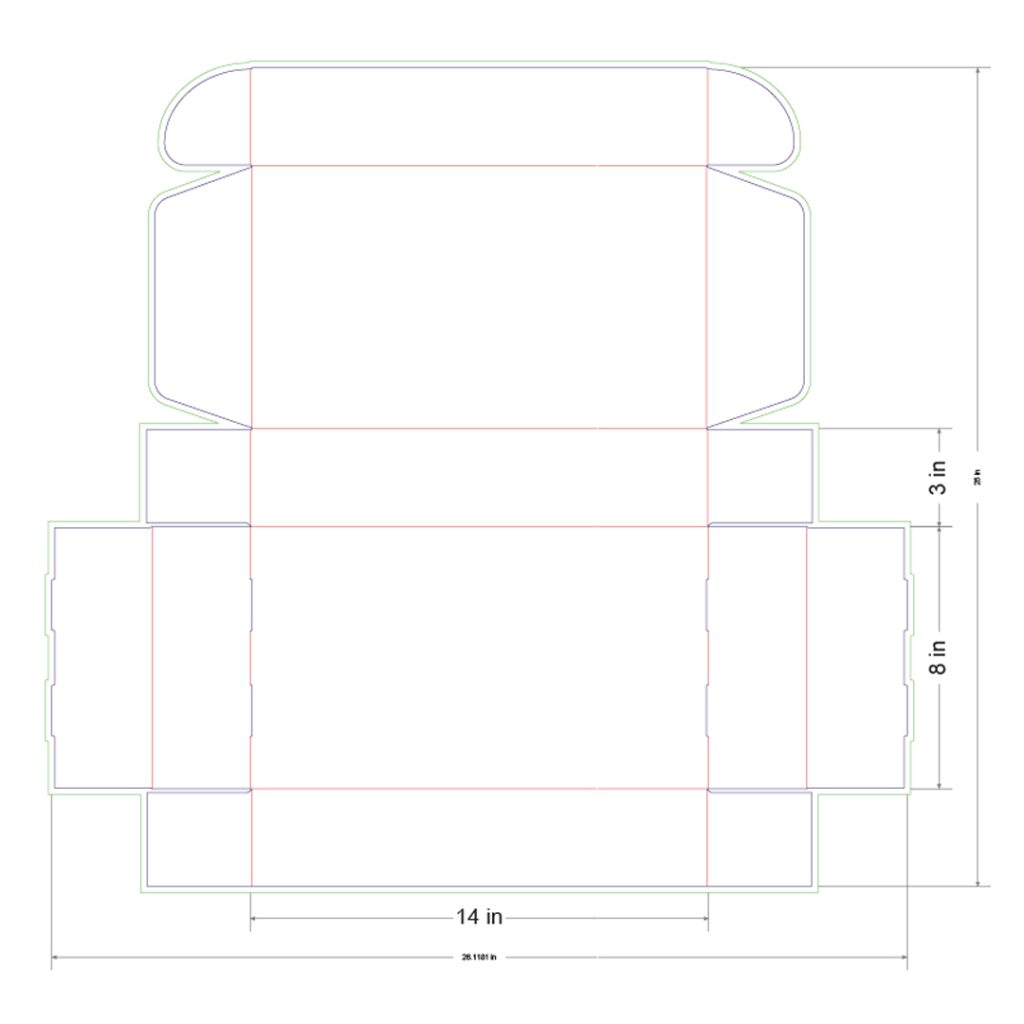 14x8x3 in Mailer Box Template