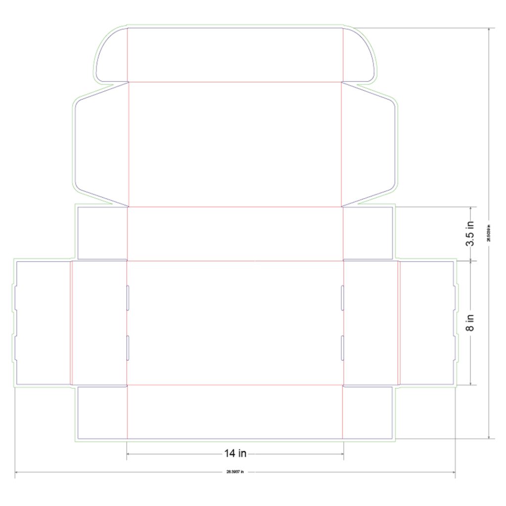 14x8x3.5 in Mailer Box Template