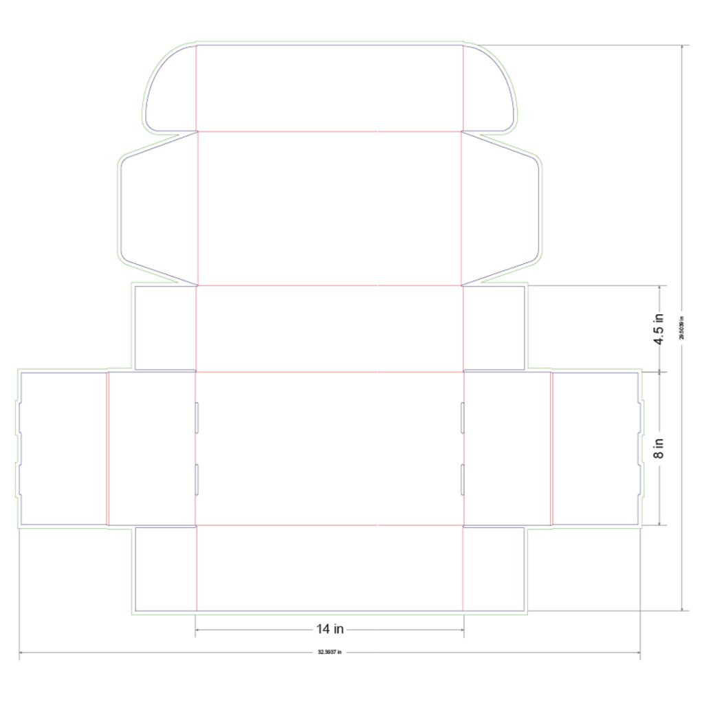 14x8x4.5 in Mailer Box Template
