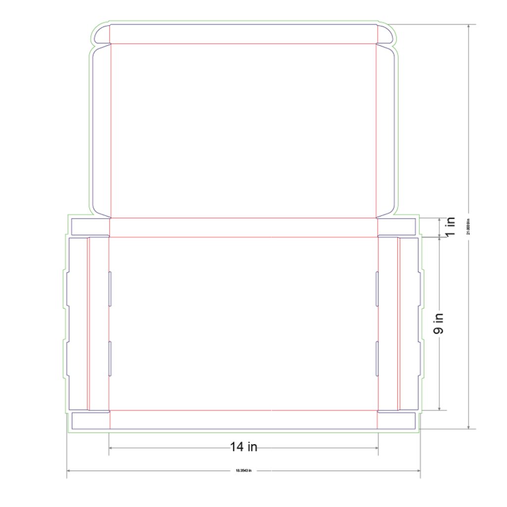 14x9x1 in Mailer Box Template