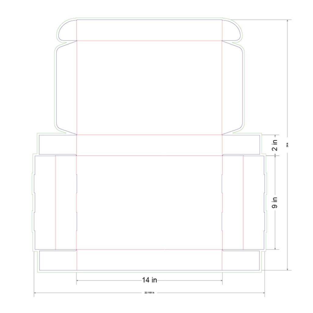 14x9x2 in Mailer Box Template