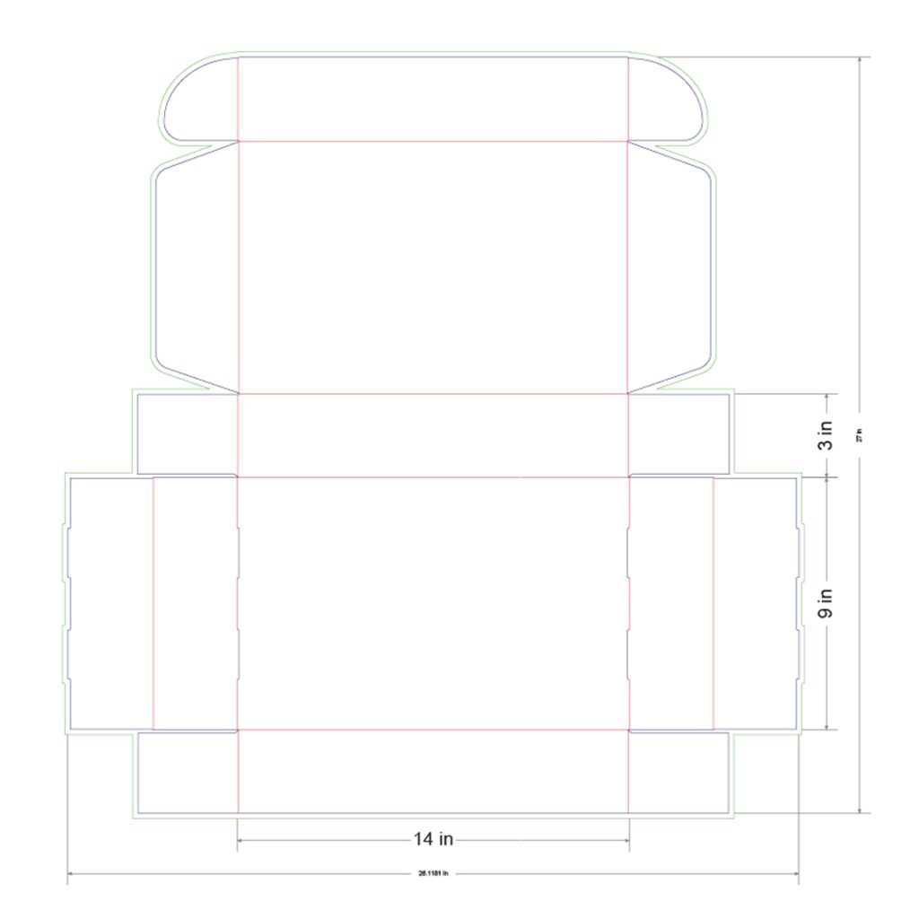 14x9x3 in Mailer Box Template