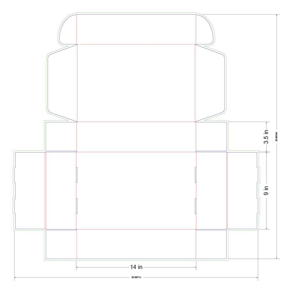 14x9x3.5 in Mailer Box Template