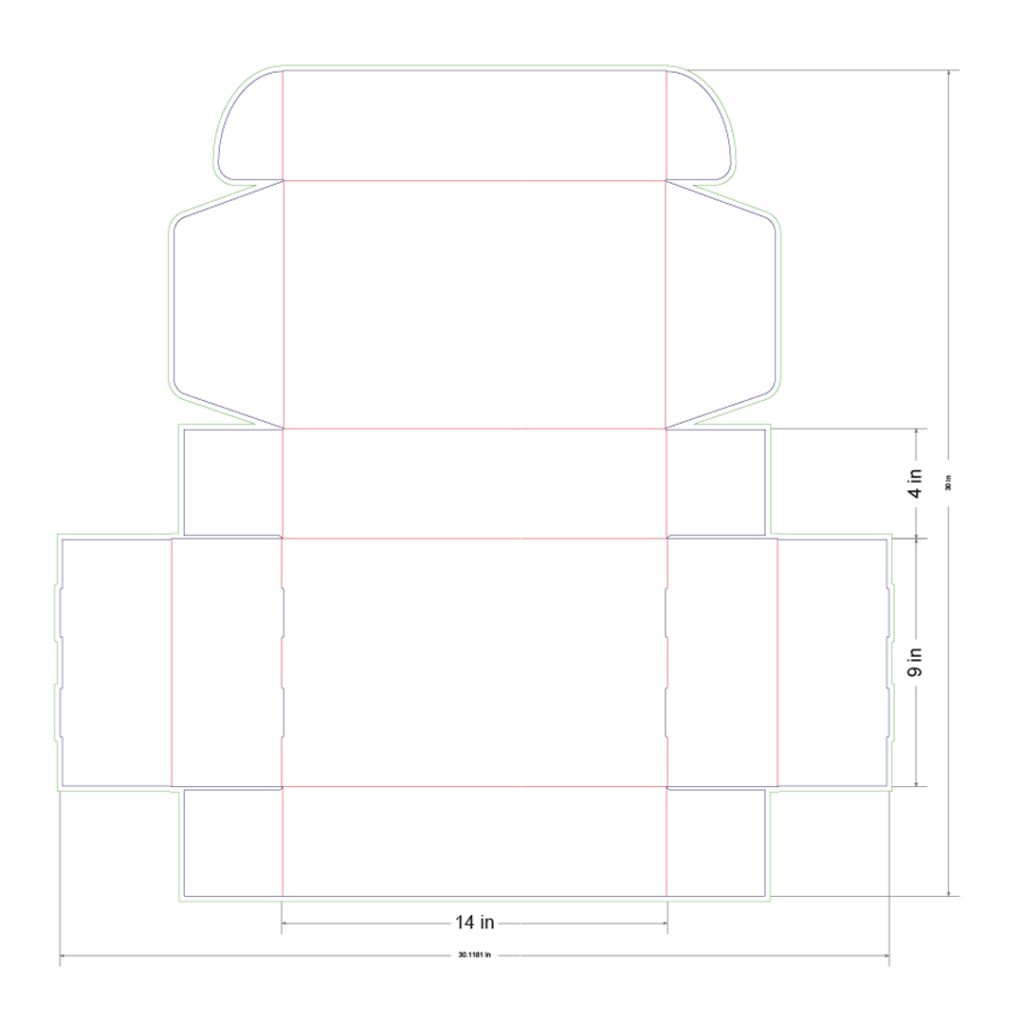 14x9x4 in Mailer Box Template