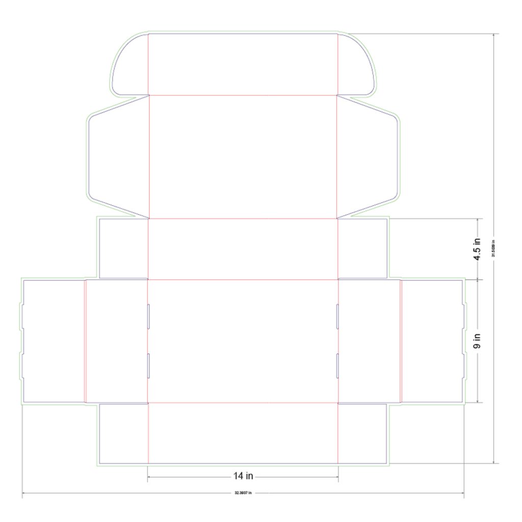 14x9x4.5 in Mailer Box Template