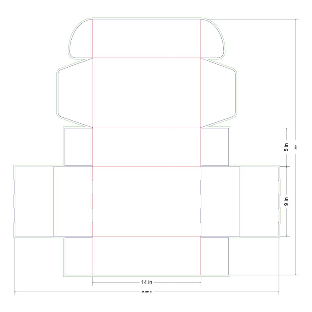 14x9x5 in Mailer Box Template