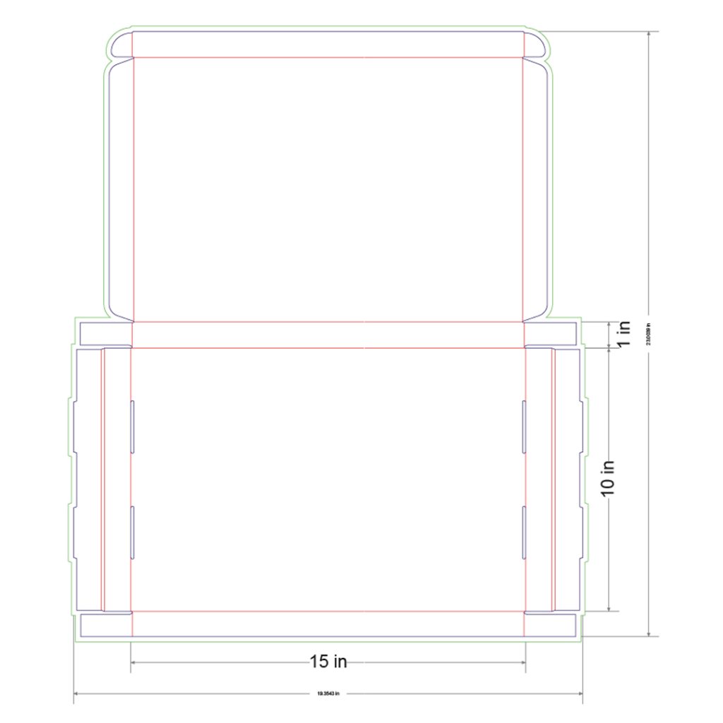 15x10x1 in Mailer Box Template