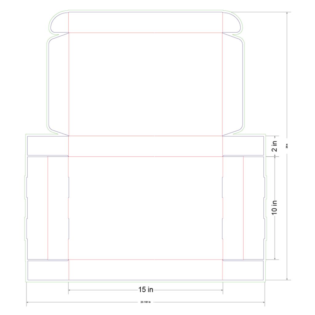 15x10x2 in Mailer Box Template