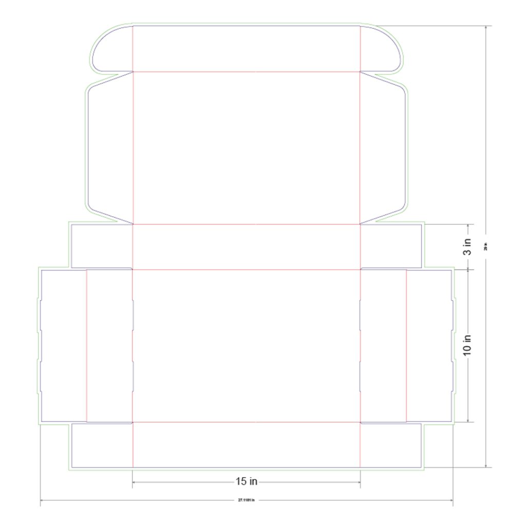 15x10x3 in Mailer Box Template