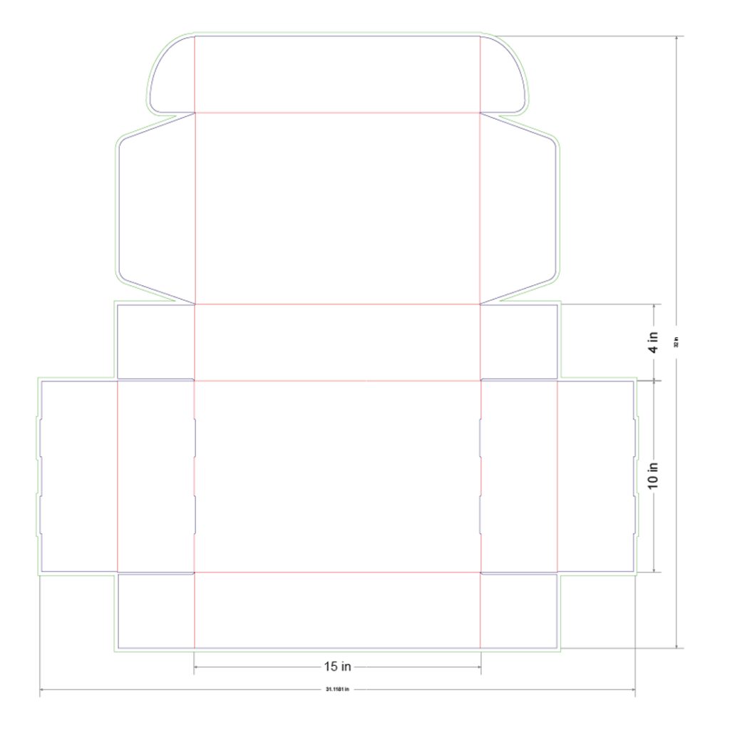 15x10x4 in Mailer Box Template