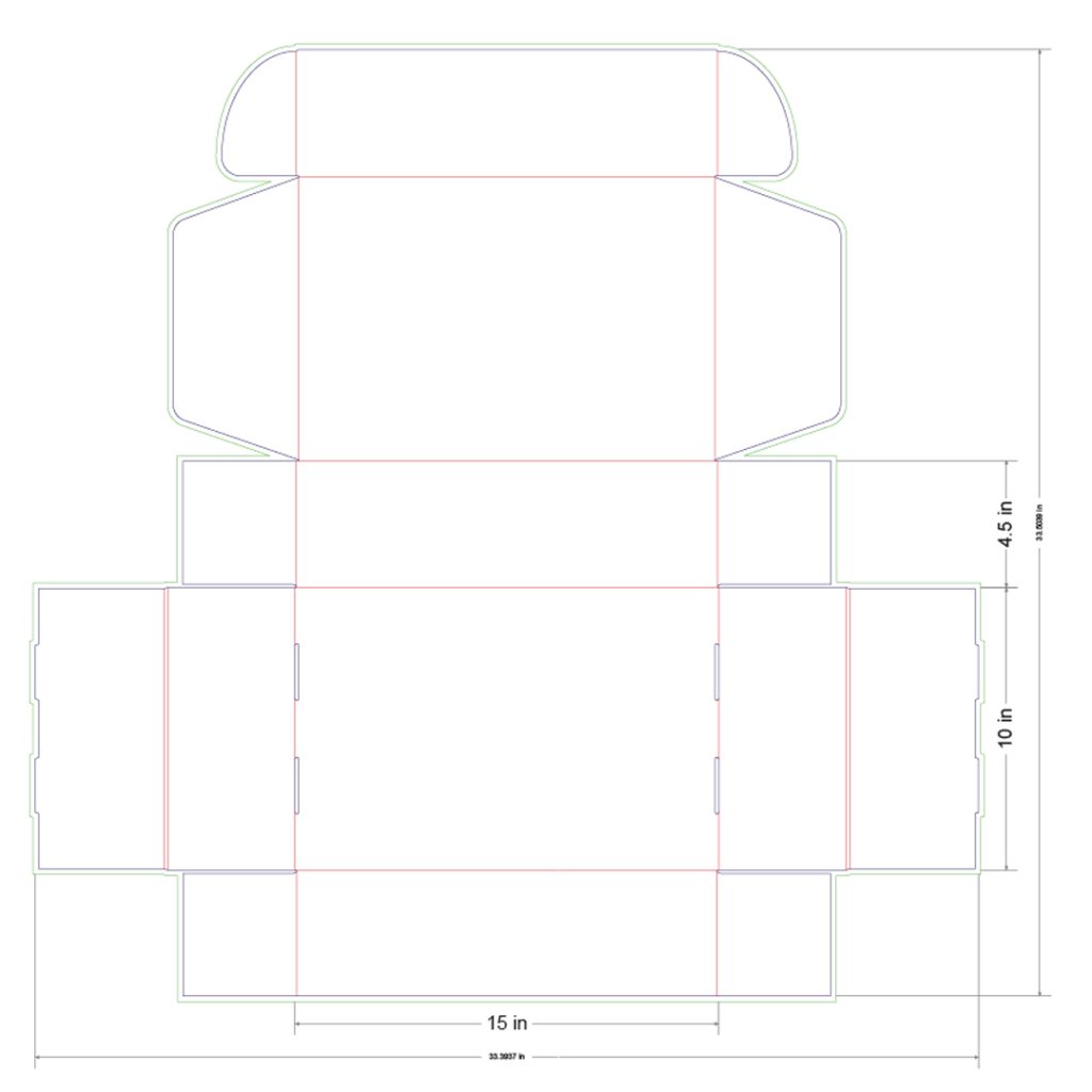 15x10x4.5 in Mailer Box Template