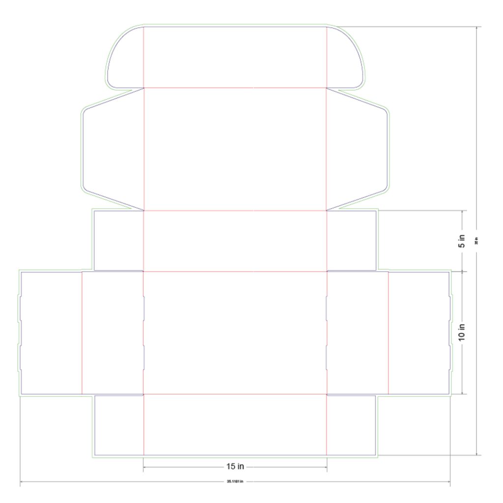 15x10x5 in Mailer Box Template