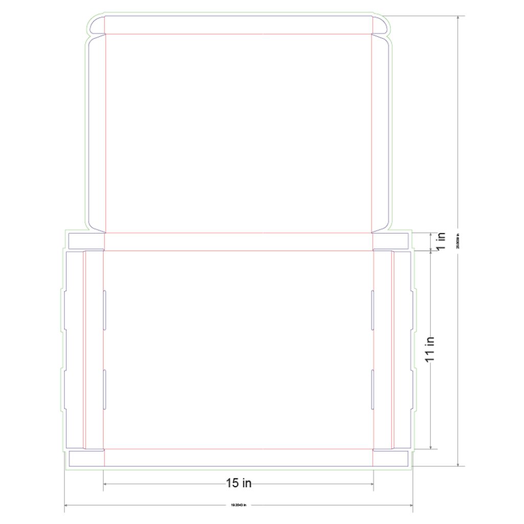 15x11x1 in Mailer Box Template