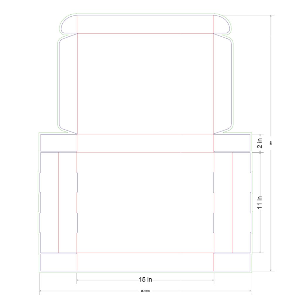 15x11x2 in Mailer Box Template