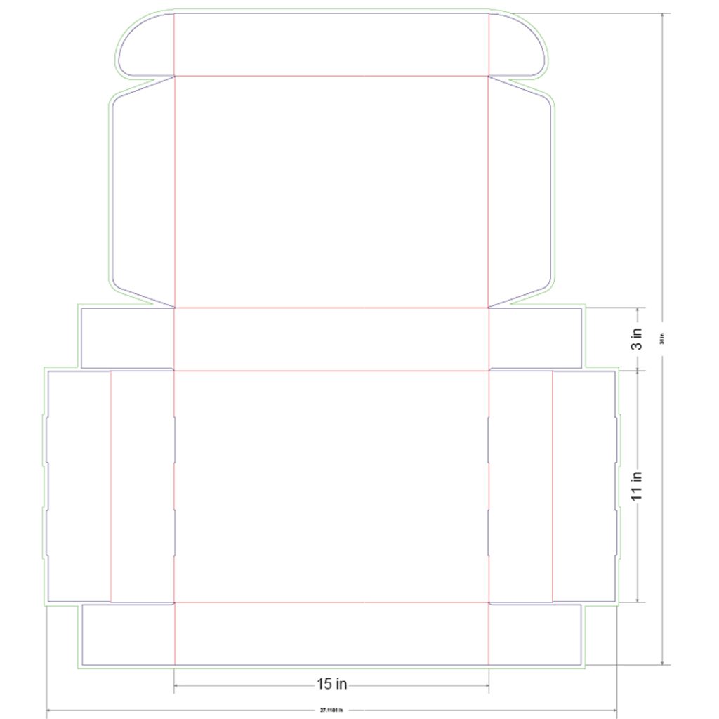 15x11x3 in Mailer Box Template