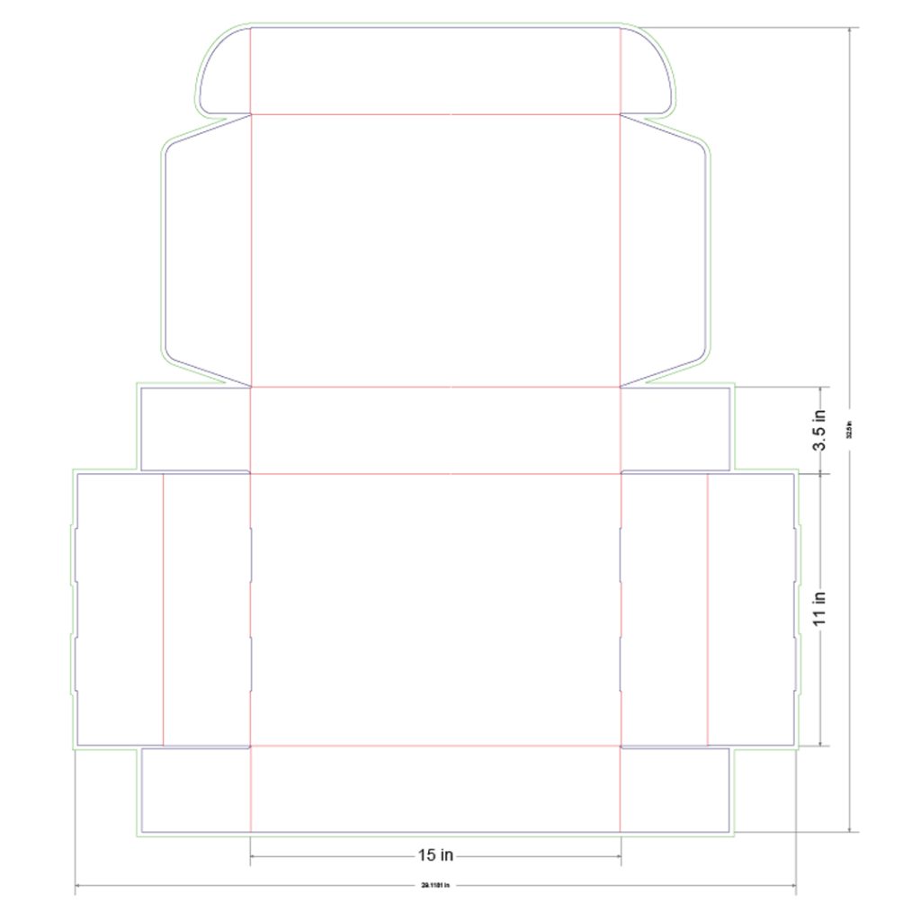 15x11x3.5 in Mailer Box Template