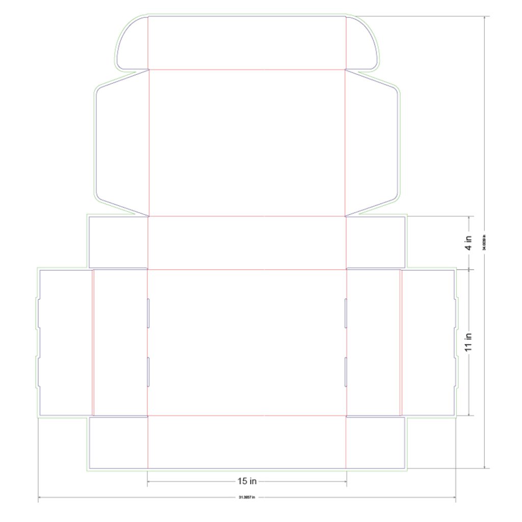 15x11x4 in Mailer Box Template