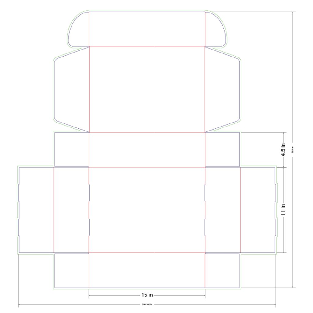 15x11x4.5 in Mailer Box Template