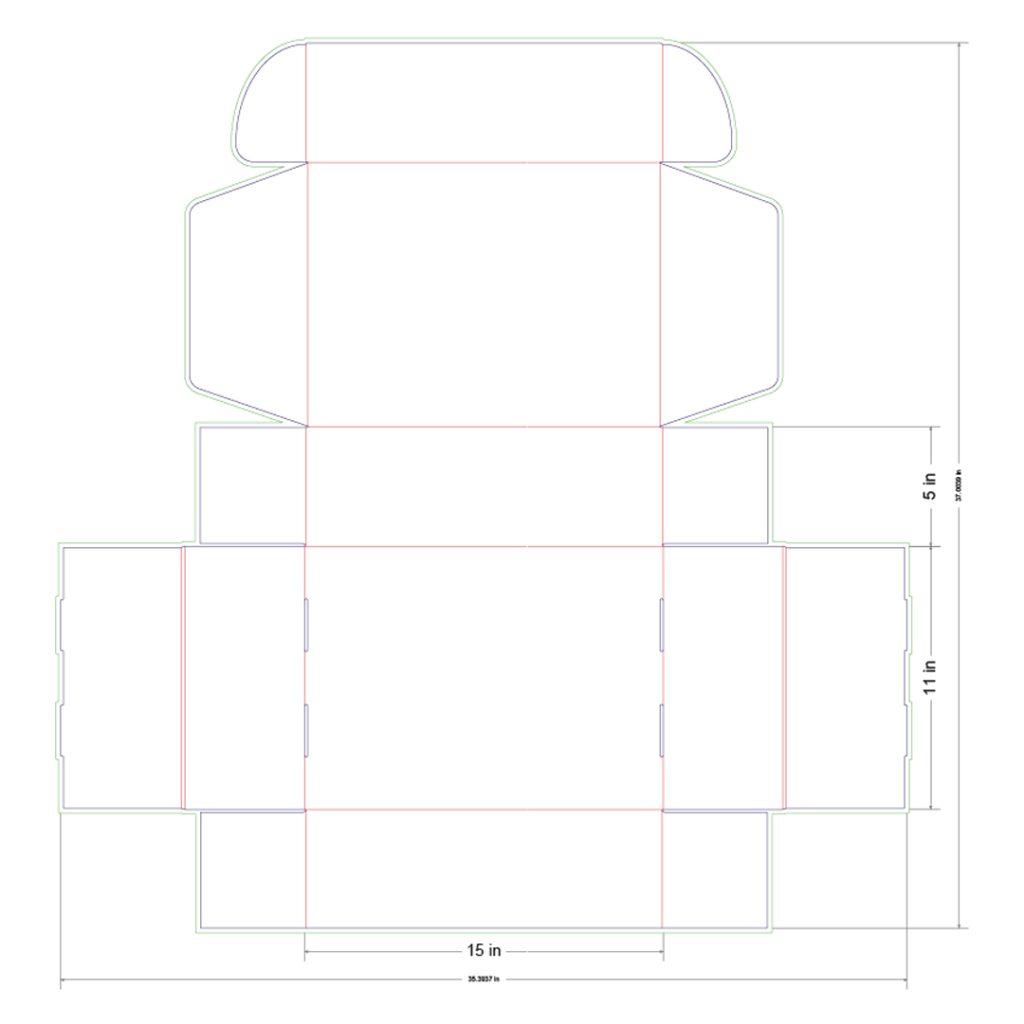 15x11x5 in Mailer Box Template