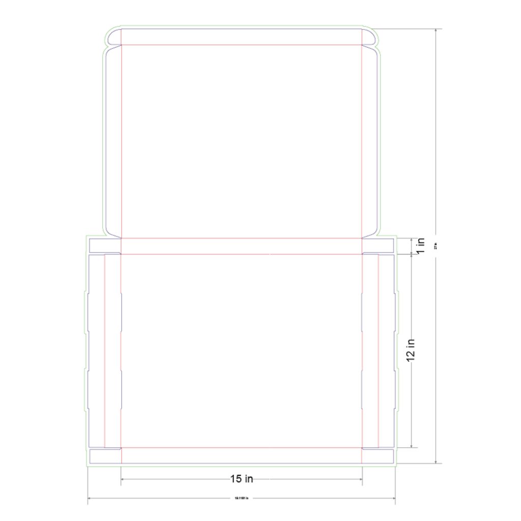 15x12x1 in Mailer Box Template