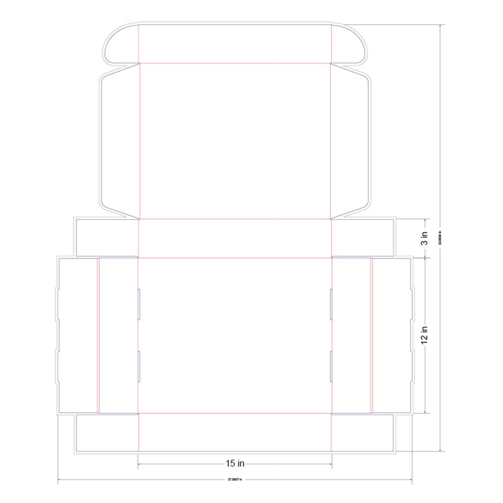 15x12x3 in Mailer Box Template