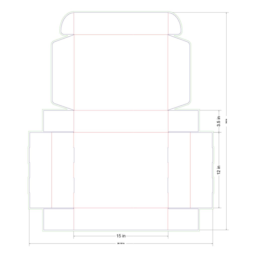15x12x3.5 in Mailer Box Template