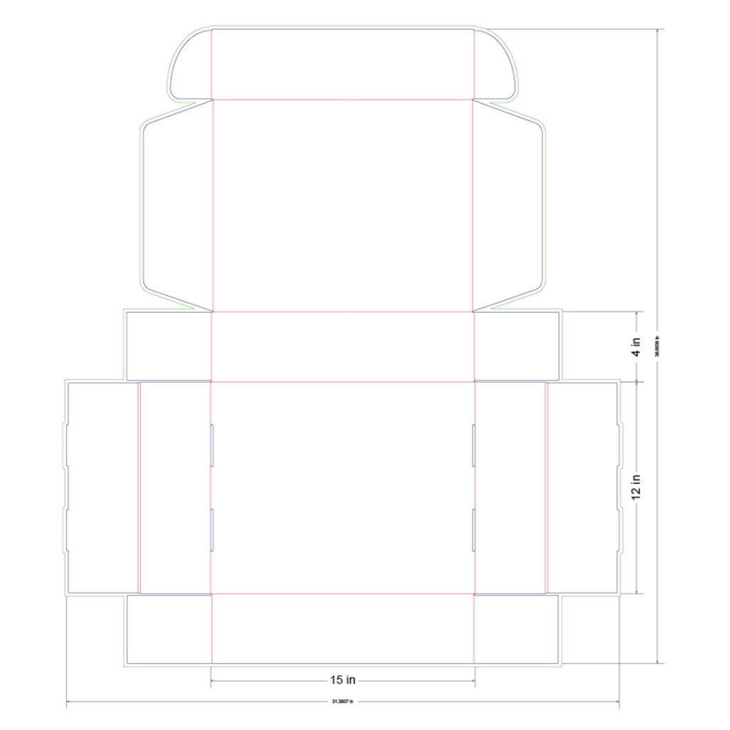 15x12x4 in Mailer Box Template