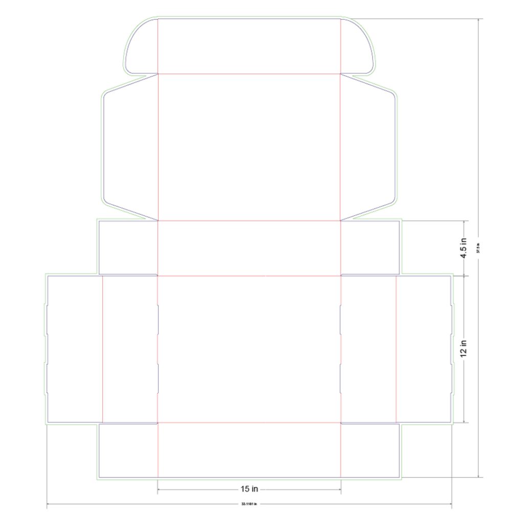 15x12x4.5 in Mailer Box Template