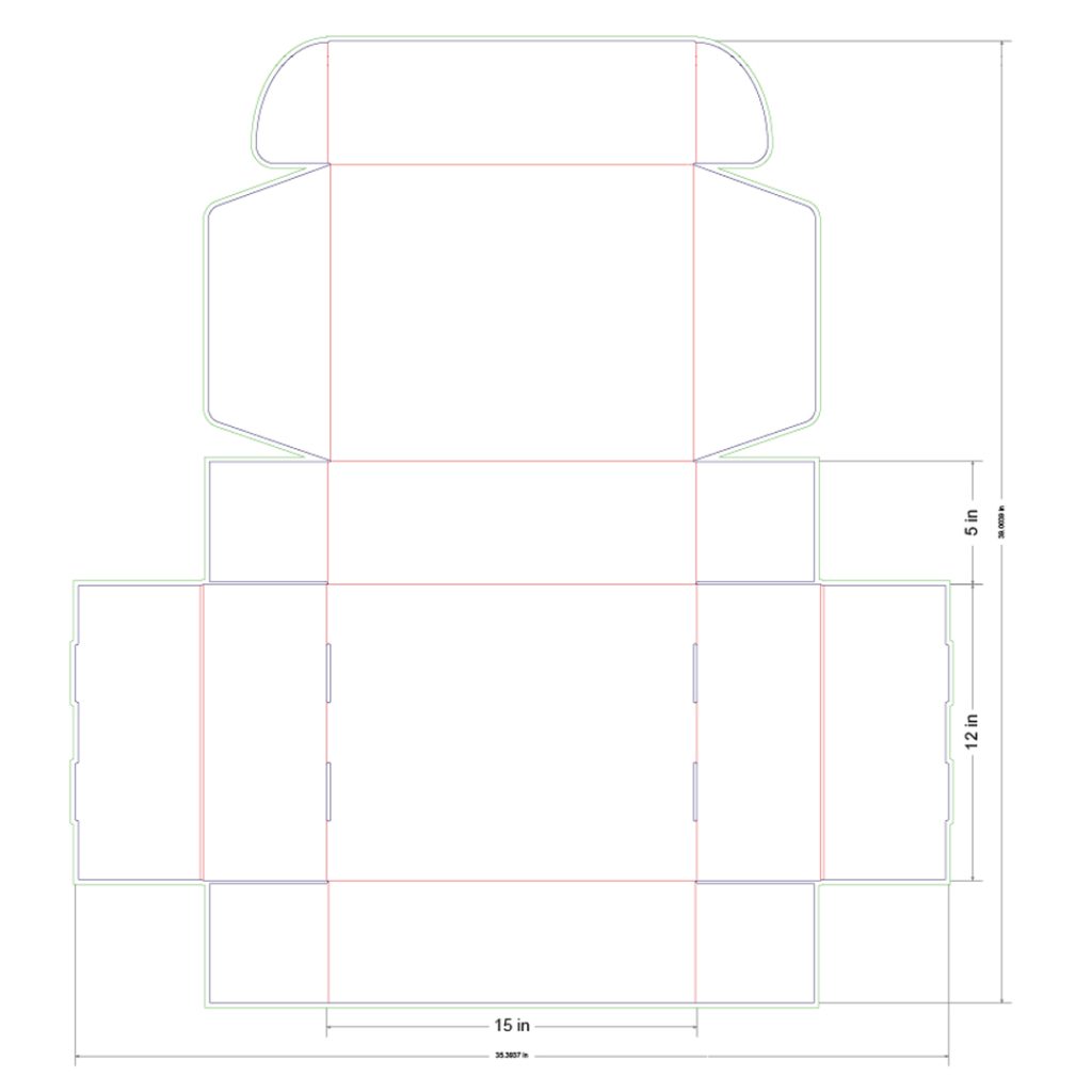 15x12x5 in Mailer Box Template