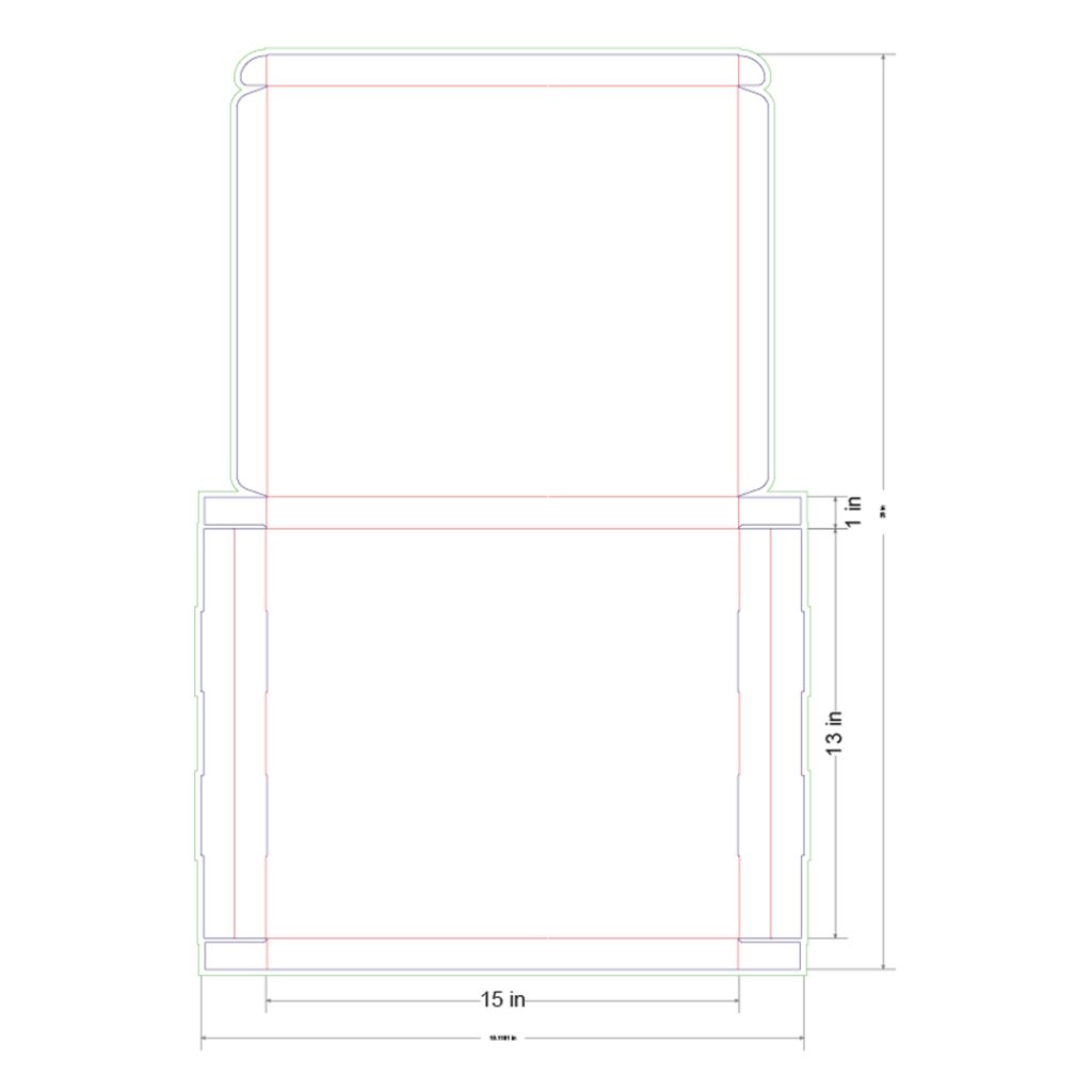 15x13x1 in Mailer Box Template