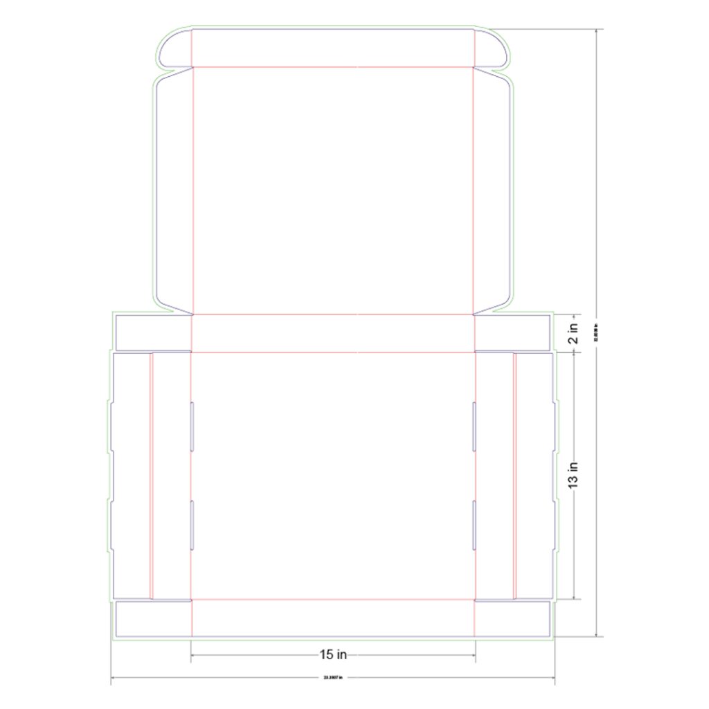 15x13x2 in Mailer Box Template