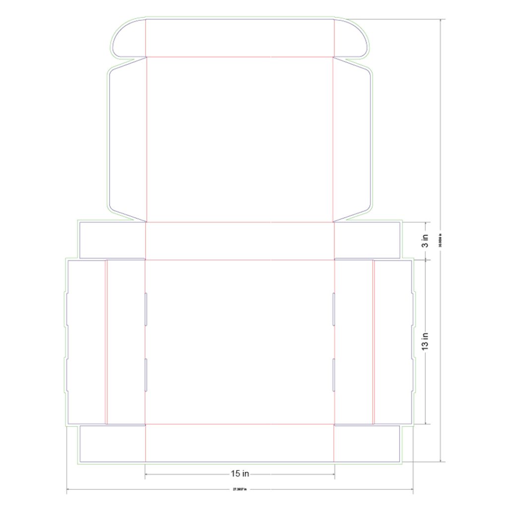15x13x3 in Mailer Box Template